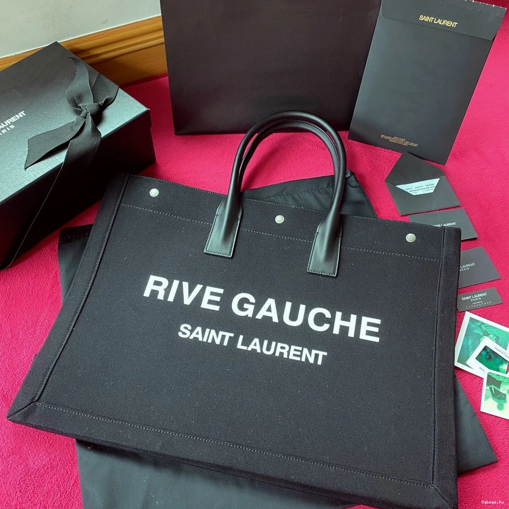 GAUCHE BAG PRINTED LEATHER YSL AND TOTE LINEN IN RIVE 0816
